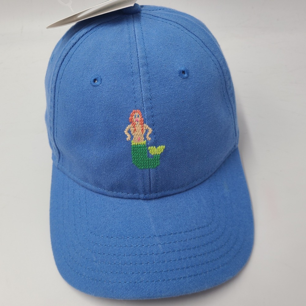 Harding Lane Hat Strapback Blue Green Mermaid Needlepoint Logo Golf Casual Men
